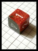 Dice : Dice - 6D - Chessex Half and Half Grey and Red Speckle with White Numerals - Gen Con Aug 2012